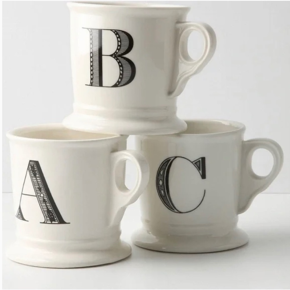 Classic "R" {Anthro} Initial Mug! EUC. Anthropologie Coffee + Tea Cup | Monogram - Picture 10 of 12